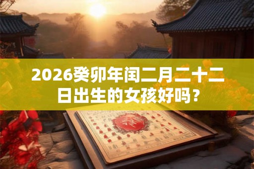 2026癸卯年闰二月二十二日出生的女孩好吗？