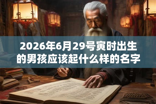 2026年6月29号寅时出生的男孩应该起什么样的名字