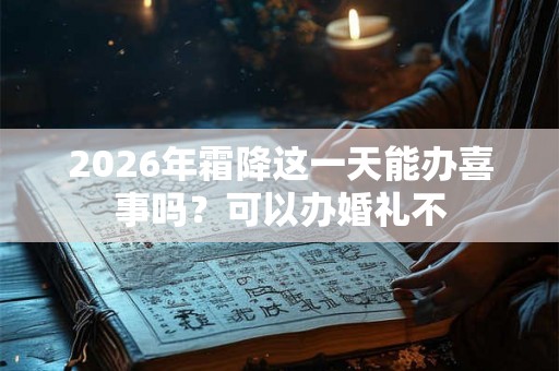 2026年霜降这一天能办喜事吗?可以办婚礼不 2026年霜降这一天能办喜事吗?可以办婚礼不