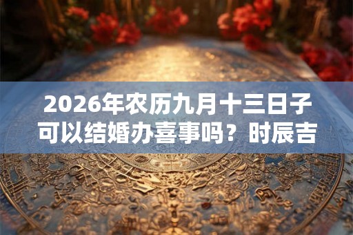 2026年农历九月十三日子可以结婚办喜事吗？时辰吉凶如何？