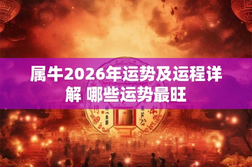 属牛2026年运势及运程详解 哪些运势最旺 属牛2026年运势及运程详解 哪些运势最旺