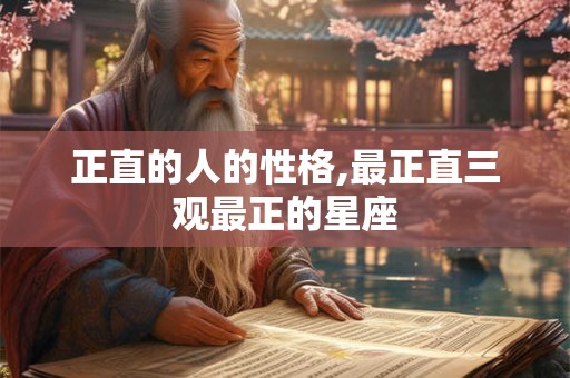 正直的人的性格,最正直三观最正的星座