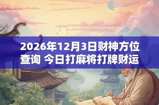 2026年12月3日财神方位查询 今日打麻将打牌财运方位
