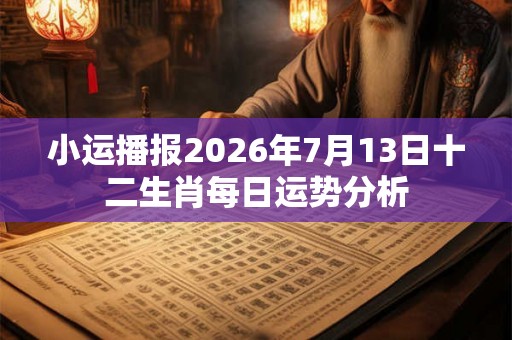 小运播报2026年7月13日十二生肖每日运势分析