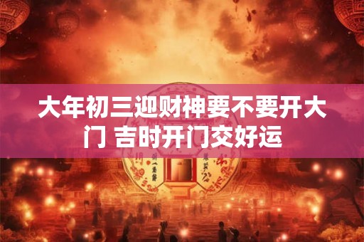 大年初三迎财神要不要开大门 吉时开门交好运
