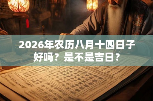 2026年农历八月十四日子好吗？是不是吉日？