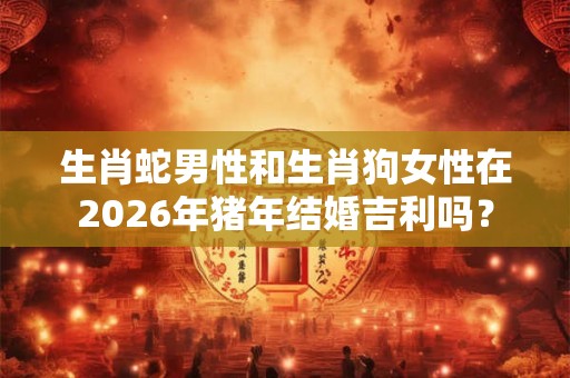 生肖蛇男性和生肖狗女性在2026年猪年结婚吉利吗？