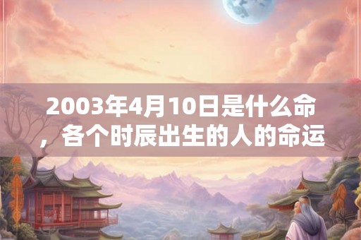 2003年4月10日是什么命，各个时辰出生的人的命运