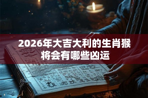 2026年大吉大利的生肖猴 将会有哪些凶运 2026年大吉大利的生肖猴 将会有哪些凶运