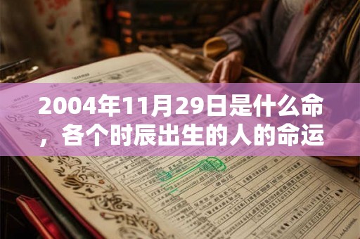 2004年11月29日是什么命，各个时辰出生的人的命运