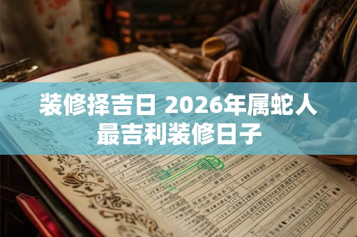装修择吉日 2026年属蛇人最吉利装修日子