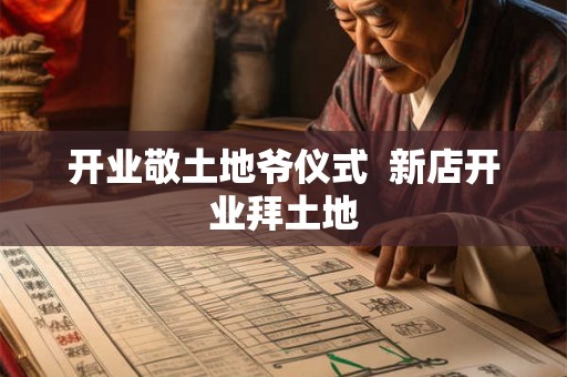 开业敬土地爷仪式  新店开业拜土地