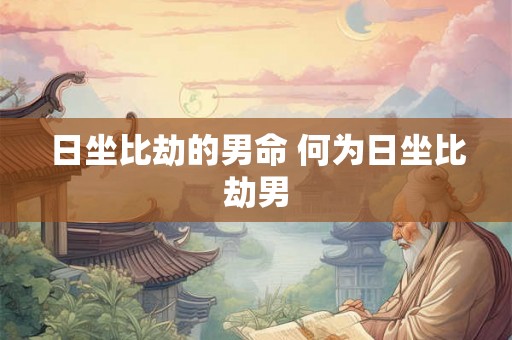 日坐比劫的男命 何为日坐比劫男