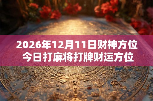 2026年12月11日财神方位 今日打麻将打牌财运方位