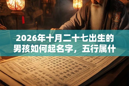 2026年十月二十七出生的男孩如何起名字，五行属什么