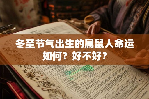 冬至节气出生的属鼠人命运如何？好不好？