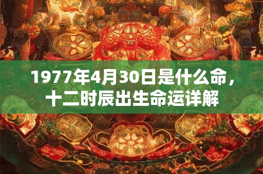 1977年4月30日是什么命，十二时辰出生命运详解