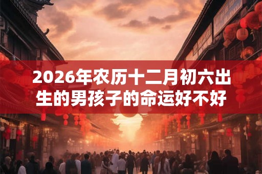 2026年农历十二月初六出生的男孩子的命运好不好