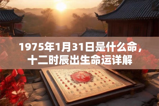 1975年1月31日是什么命，十二时辰出生命运详解