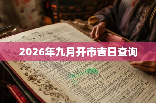 2026年九月开市吉日查询