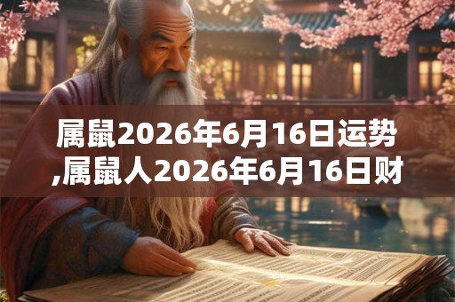 属鼠2026年6月16日运势,属鼠人2026年6月16日财运,生肖鼠2026年6月16日运势 属鼠2026年6月16日运势,属鼠人2026年6月16日财运,生肖鼠2026年6月16日运势