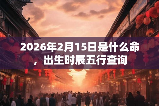2026年2月15日是什么命，出生时辰五行查询
