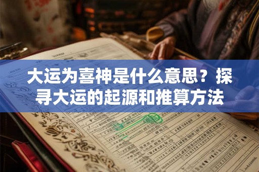 大运为喜神是什么意思？探寻大运的起源和推算方法