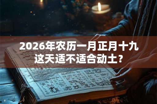 2026年农历一月正月十九这天适不适合动土？