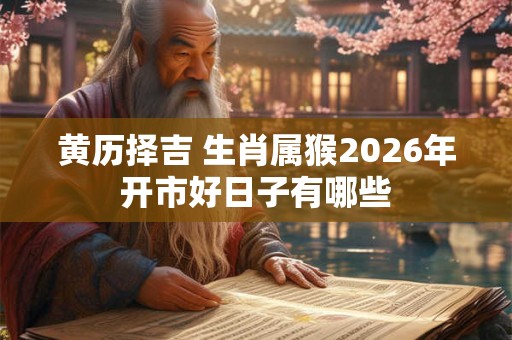 黄历择吉 生肖属猴2026年开市好日子有哪些 黄历择吉 生肖属猴2026年开市好日子有哪些