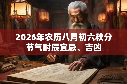 2026年农历八月初六秋分节气时辰宜忌、吉凶