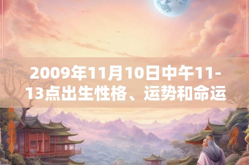 2009年11月10日中午11-13点出生性格、运势和命运