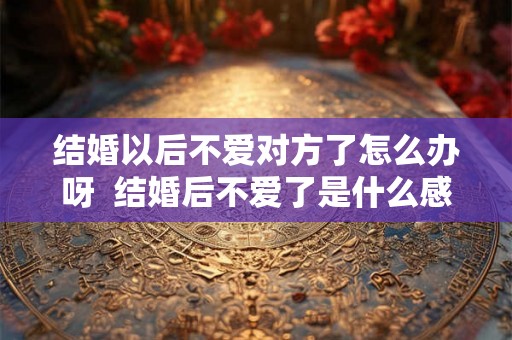 结婚以后不爱对方了怎么办呀  结婚后不爱了是什么感觉