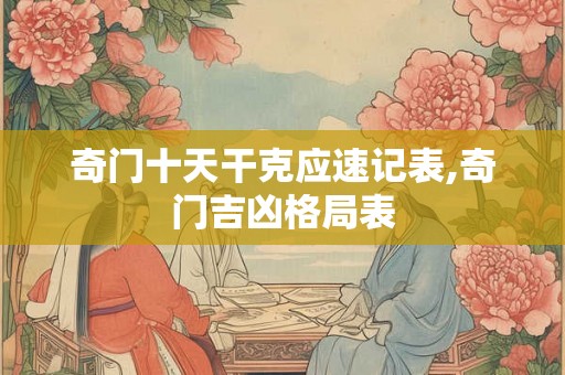 奇门十天干克应速记表,奇门吉凶格局表