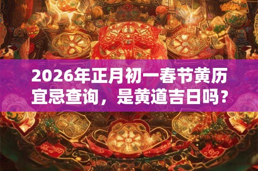 2026年正月初一春节黄历宜忌查询，是黄道吉日吗？