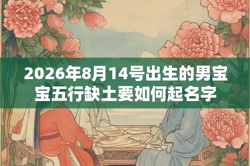 2026年8月14号出生的男宝宝五行缺土要如何起名字 2026年8月14号出生的男宝宝五行缺土要如何起名字