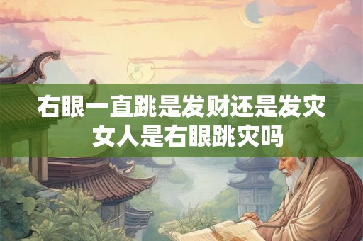 右眼一直跳是发财还是发灾  女人是右眼跳灾吗