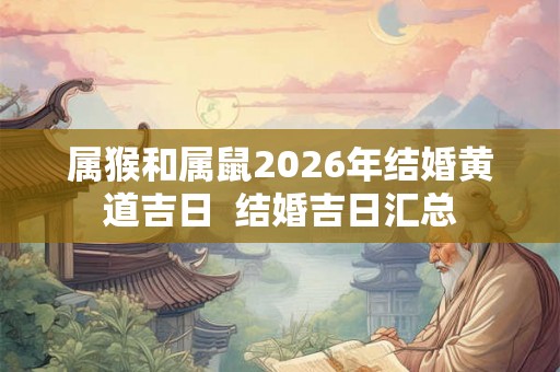 属猴和属鼠2026年结婚黄道吉日  结婚吉日汇总