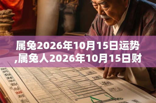 属兔2026年10月15日运势,属兔人2026年10月15日财运,生肖兔2026年10月15日运势