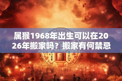 属猴1968年出生可以在2026年搬家吗?搬家有何禁忌? 属猴1968年出生可以在2026年搬家吗?搬家有何禁忌?