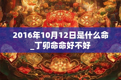 2016年10月12日是什么命_丁卯命命好不好