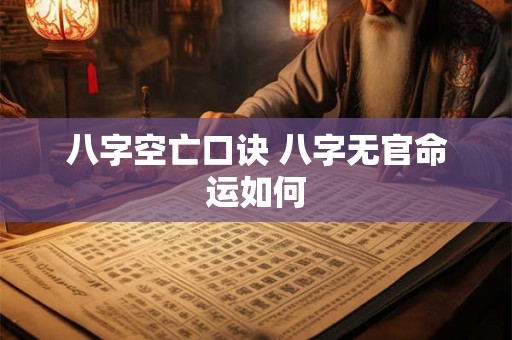 八字空亡口诀 八字无官命运如何