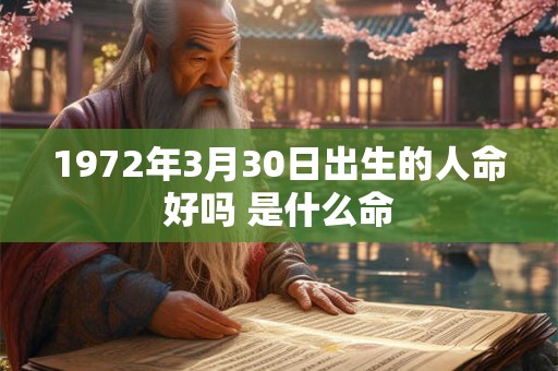 1972年3月30日出生的人命好吗 是什么命