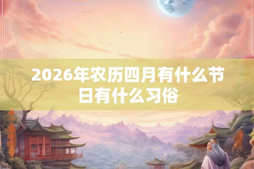 2026年农历四月有什么节日有什么习俗 2026年农历四月有什么节日有什么习俗