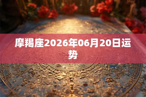 摩羯座2026年06月20日运势