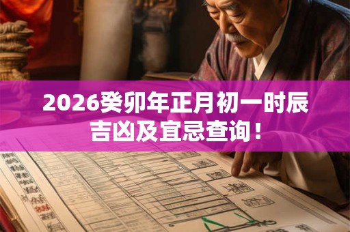 2026癸卯年正月初一时辰吉凶及宜忌查询！