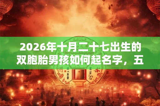 2026年十月二十七出生的双胞胎男孩如何起名字，五行属什么？