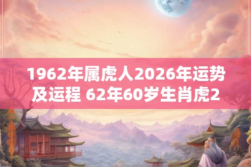 1962年属虎人2026年运势及运程 62年60岁生肖虎2026年每月运势