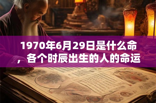 1970年6月29日是什么命，各个时辰出生的人的命运