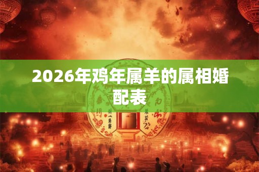 2026年鸡年属羊的属相婚配表