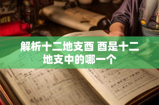 解析十二地支酉 酉是十二地支中的哪一个
